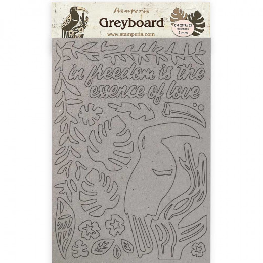 Stamperia Greyboard A4 - Amazonia Toucan