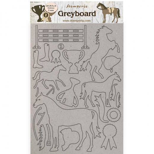 Stamperia Greyboard A4 - Romantic Horses Trophy