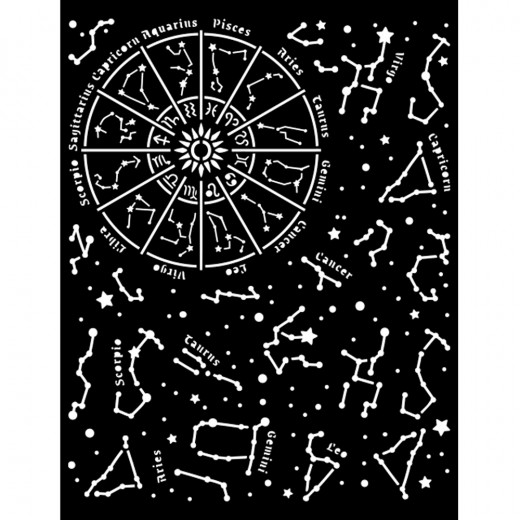 Stamperia 8x10 Thick Stencil - Cosmos Infinity constellation