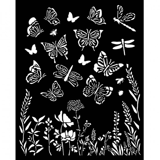 Stamperia Thick Stencil - Lavender - Butterflies