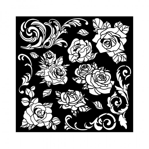 Stamperia Thick Stencil - Shabby Rose - Rose Pattern