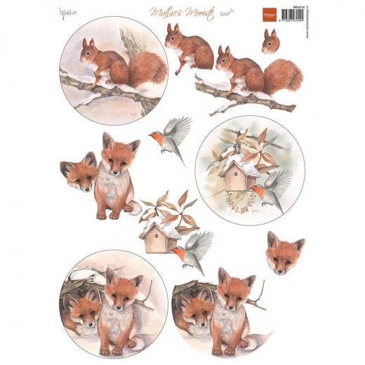Schneidebogen A4 - Mattie‘s Mooiste - 3D Eichhörnchen und Fuchs