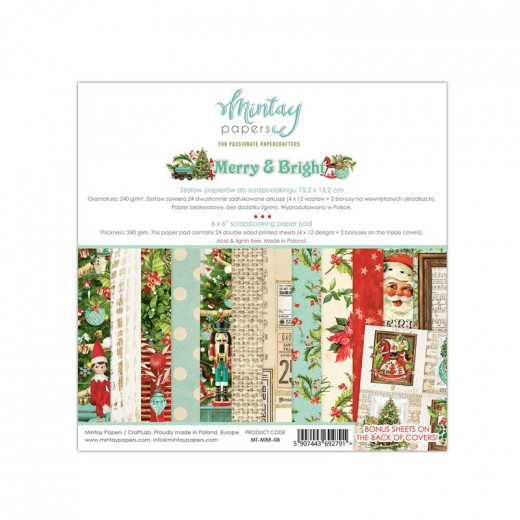 Mintay Merry and Bright 6x6 Paper Pad
