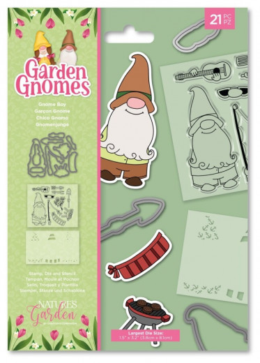 Clear Stamps, Cutting Die, Stencil - Garden Gnomes Boy