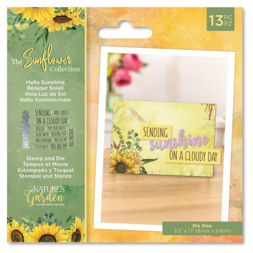 Clear Stamps and Cutting Die - Sunflower Collection Hello Sunshi