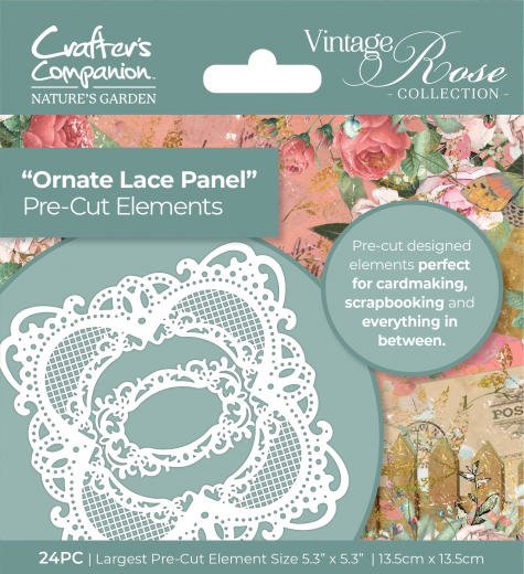 Vintage Rose Pre-cut Elements - Ornate Lace Panel