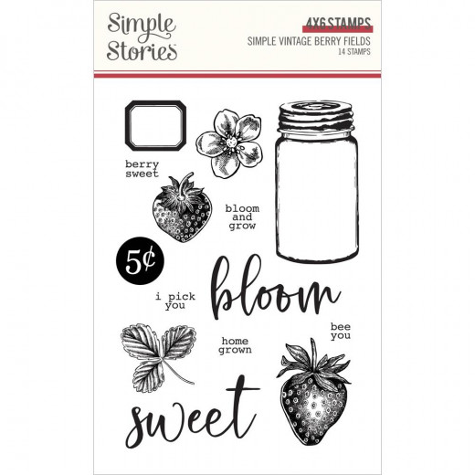 Simple Stories Clear Stamps - Simple Vintage Berry Fields