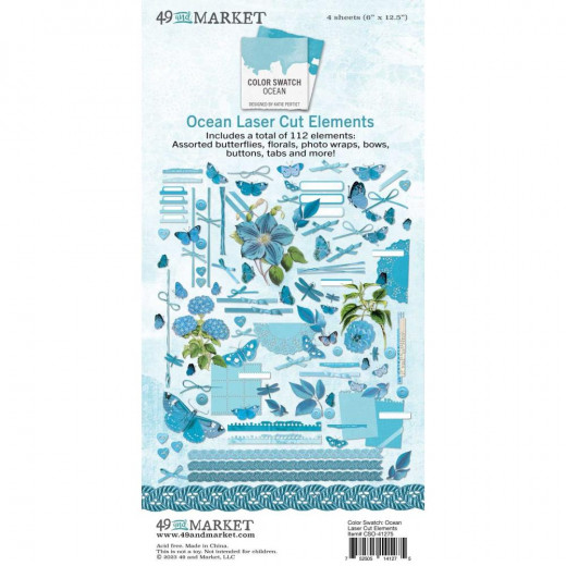 49 and Market: Color Swatch: Ocean - Laser Cut Outs - Elements