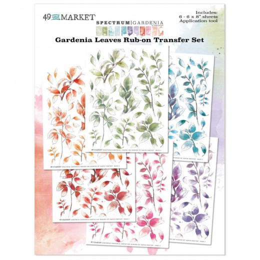 Spectrum Gardenia Leaves 6x8 Rub-On Transfer Set
