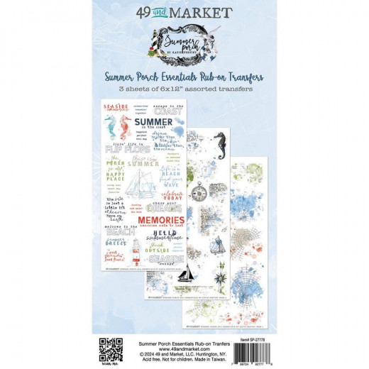 49 And Market - Summer Porch Essentials - 6x12 Rub-On Transfer