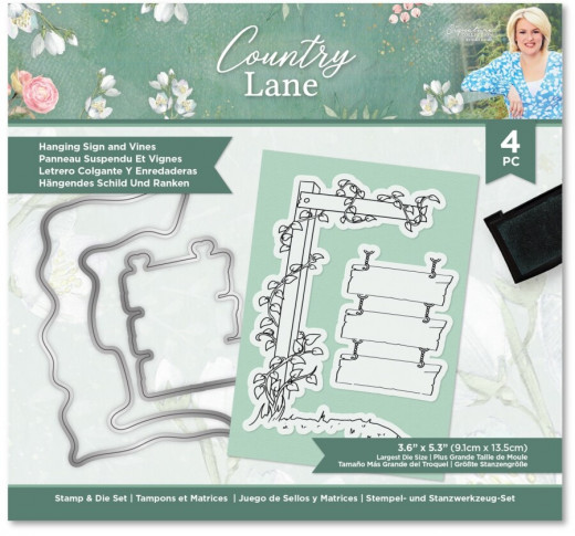 Clear Stamps and Cutting Die - Country Lane Hanging Sign and Vin