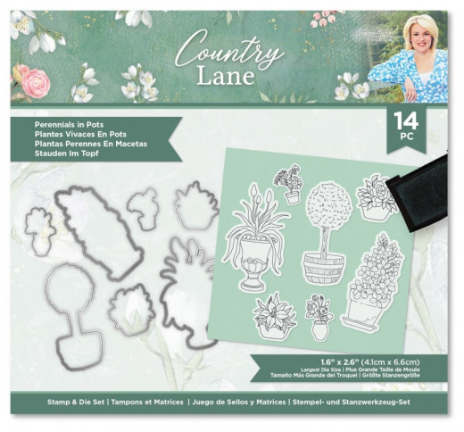 Clear Stamps and Cutting Die - Country Lane Perennials in Pots