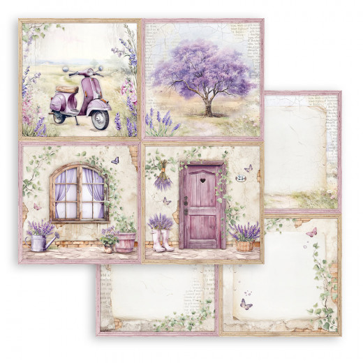 Stamperia 2-seitiges 12x12 Designpapier - Lavender - 4 Cards