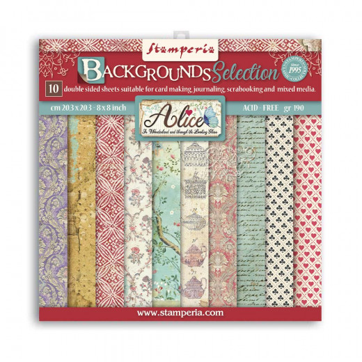 Backgrounds Selection Alice 8x8 Paper Pack