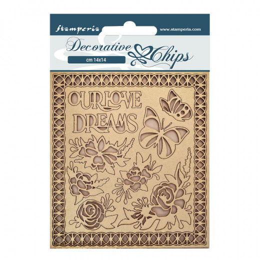 Stamperia Decorative Chips - Garden of Promises Our love, dreams