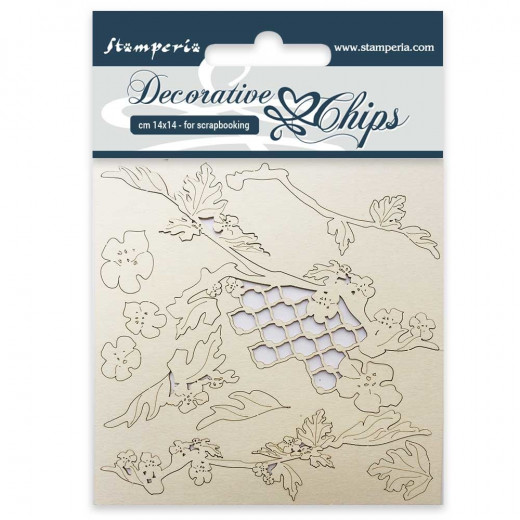 Stamperia Decorative Chips - Poinsettia