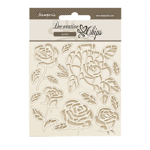 Stamperia Decorative Chips - Shabby Rose - Roses Pattern