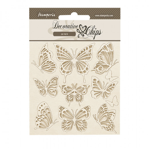 Stamperia Decorative Chips - Lavender - Butterflies