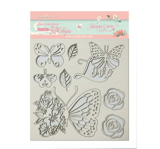 Stamperia Decorative Chips - Circle of Love Butterfly