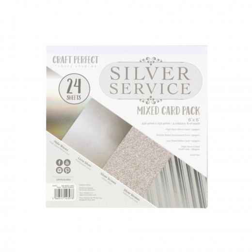 Craft Perfect 6x6 Mixed Card Pack - Silver Service