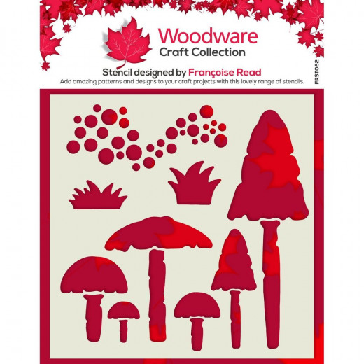 Woodware Stencil - Mushrooms