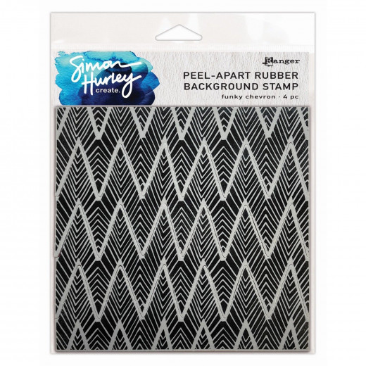 Simon Hurley Cling Stamps - Background Funky Chevron