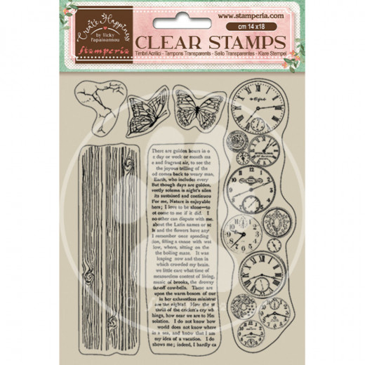 Stamperia Clear Stamps - Create Happiness Welcome Home Clocks