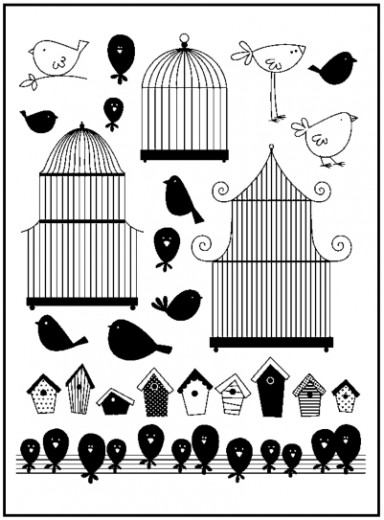 Clear Stamps - Birds and Birdcages