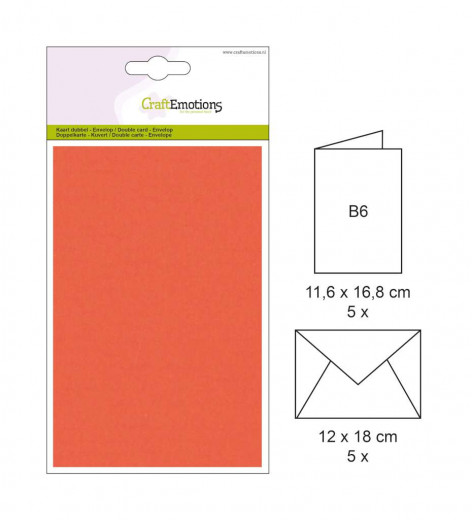  B6 Karte mit Kuvert, orange