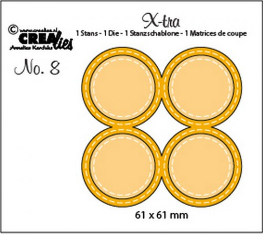 X-tra Fold Open Stanze - Nr. 8 - 4x Kreise mit doppelter Stichli