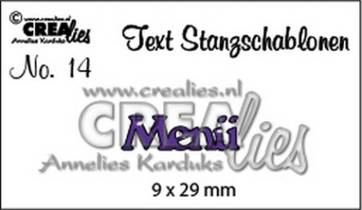 CREAlies Text Stanzschablonen - Nr. 14 - Menü