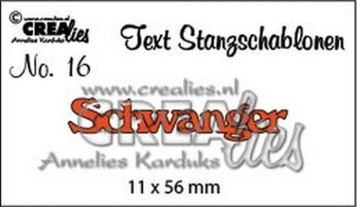 CREAlies Text Stanzschablonen - Nr. 16 - Schwanger