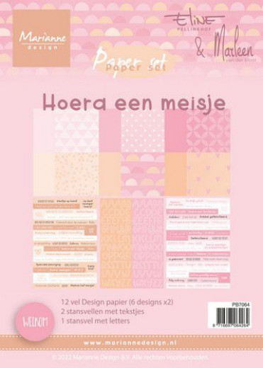 Elines Paperset A5 - Hoera een meisje (NL)