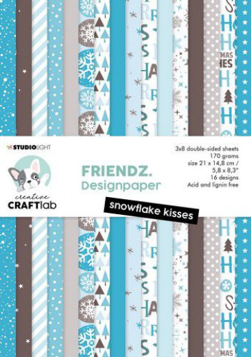 Studio Light A5 Paper Pad - Snowflake kisses Friendz Nr. 79