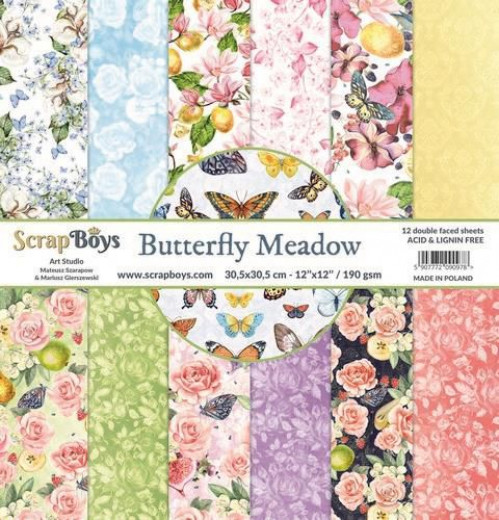 ScrapBoys Butterfly Meadow 12x12 Paper Pad