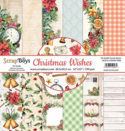 ScrapBoys Christmas Wishes 12x12 Paper Pad