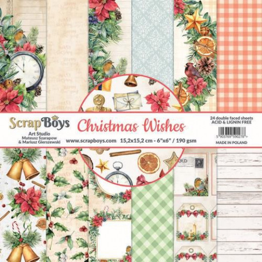 ScrapBoys Christmas Wishes 6x6 Paper Pad