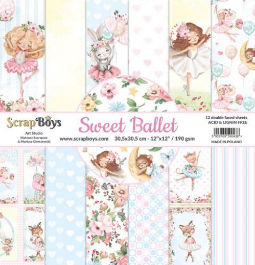 ScrapBoys Sweet Ballet 12x12 Paper Pad