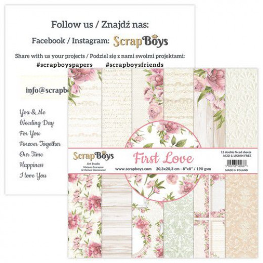ScrapBoys First Love 8x8 Paper Pad