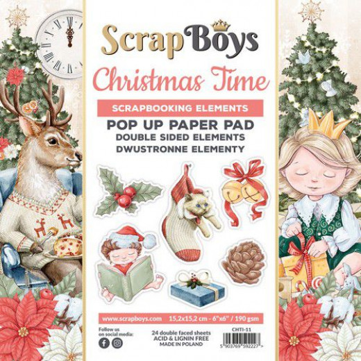 Scrapboys POP UP 6x6 Paper Pad - Christmas Time