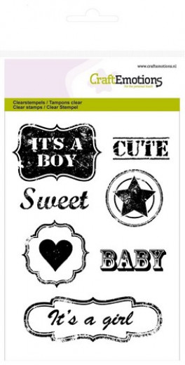 Clear Stamps - Vintage Baby Beschriftungen (ENG) Lovely Baby