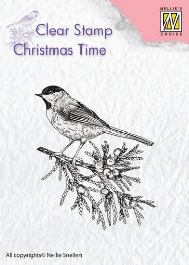 Clear Stamps - Christmas Time Zweig mit Vogel