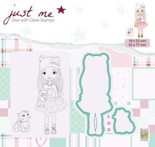 Just Me Die and Clear Stamps - Mädchen mit Katze