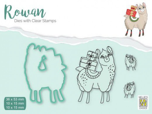 Rowan Dies and Clear stamps - Weihnachten Lama