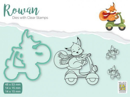 Rowan Dies and Clear stamps - Weihnachten Fuchs