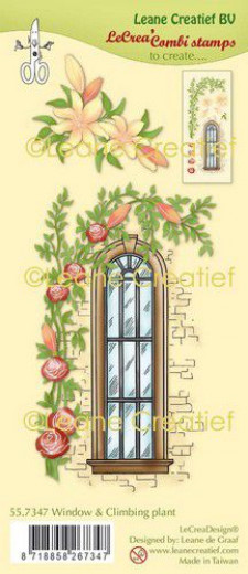 LeCrea Clear Stamps - Kombi Fensterrahmen mit Kletterpflanze