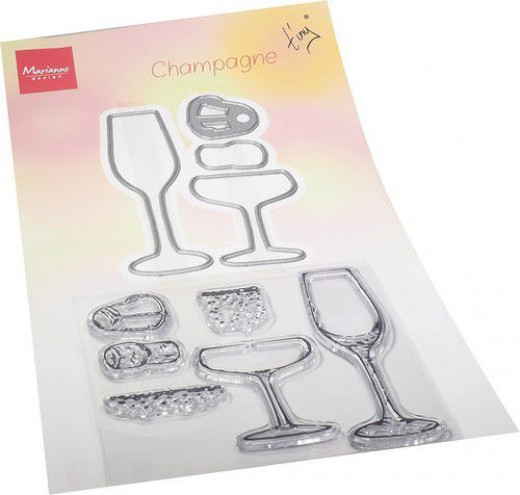 Clear Stamps and Die Set - Tinys Champagne