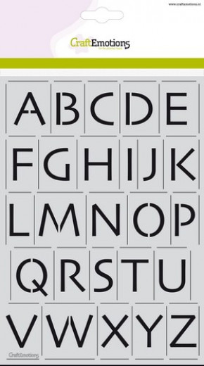 CraftEmotions Mask Stencil - Alphabet Mini Großbuchstaben Skia