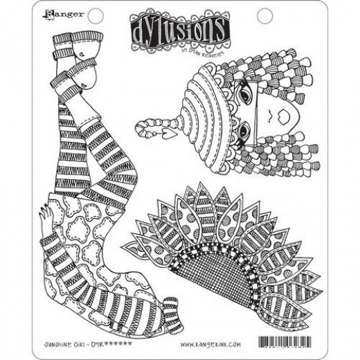Dylusions Cling Stamps - Sunshine Girl