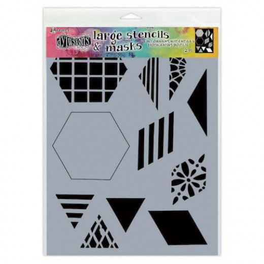 Dylusions Stencils 2 Inch - Quilt (large)